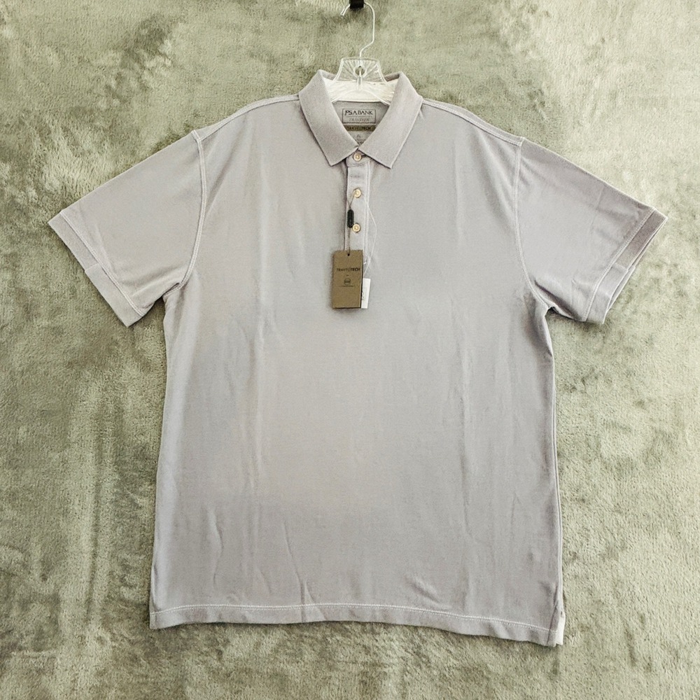 Jos A Bank Traveler Performance Polo Shirt Travel Tech Mens XL Gray Cotton Blend